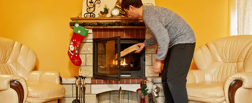 Rusted Metal Fireplace Restoration in Okemos, Michigan